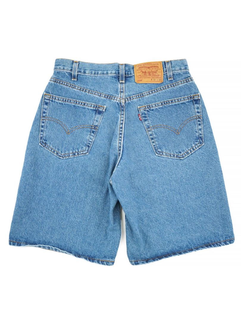 00's LEVI'S 550 RELAXED FIT デニムショーツ 赤タブ 表記(W32) MADE IN USA