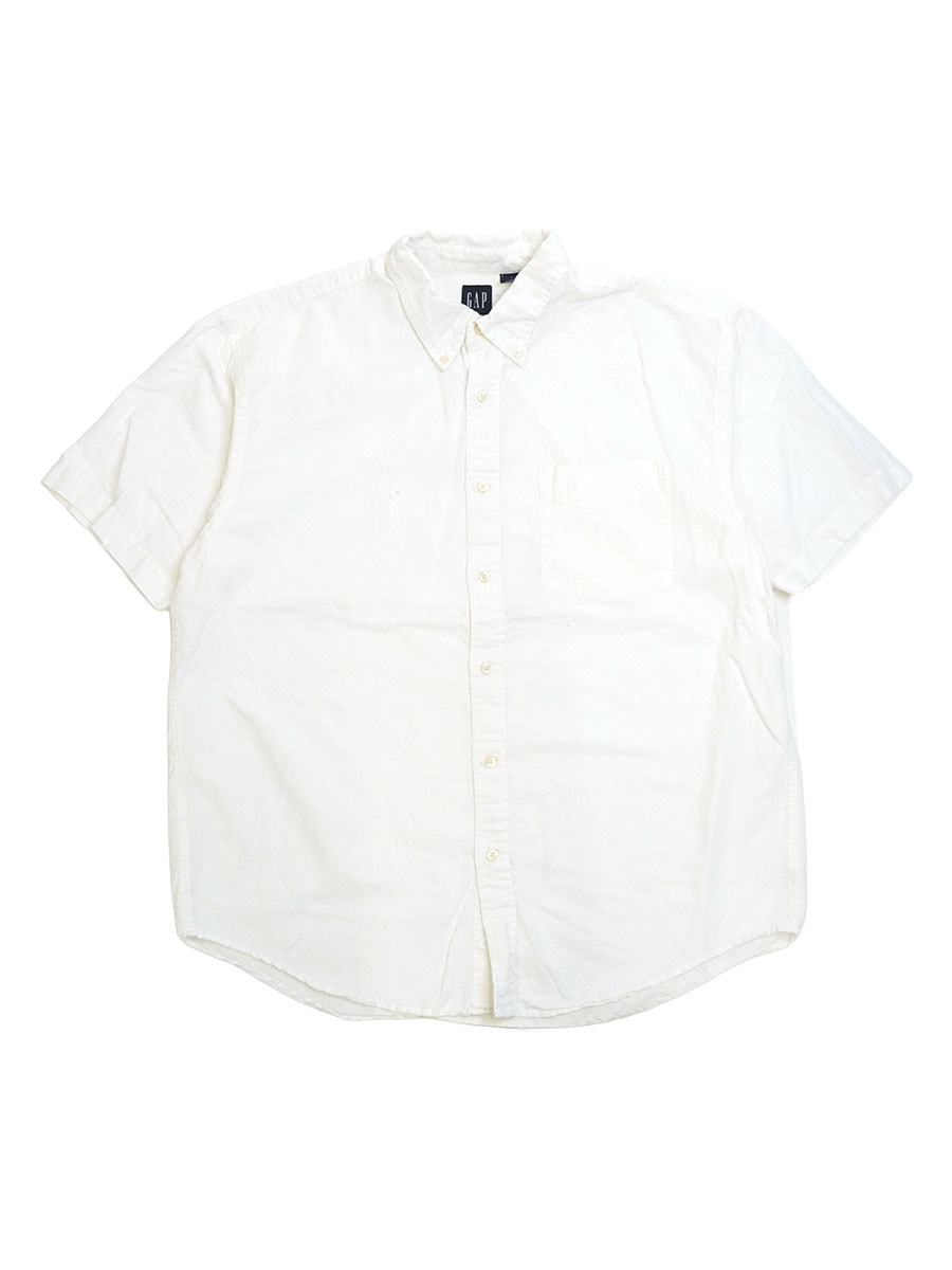 90's GAP コットンリネン ロングスリーブ B.D.シャツ ホワイト 表記(L)