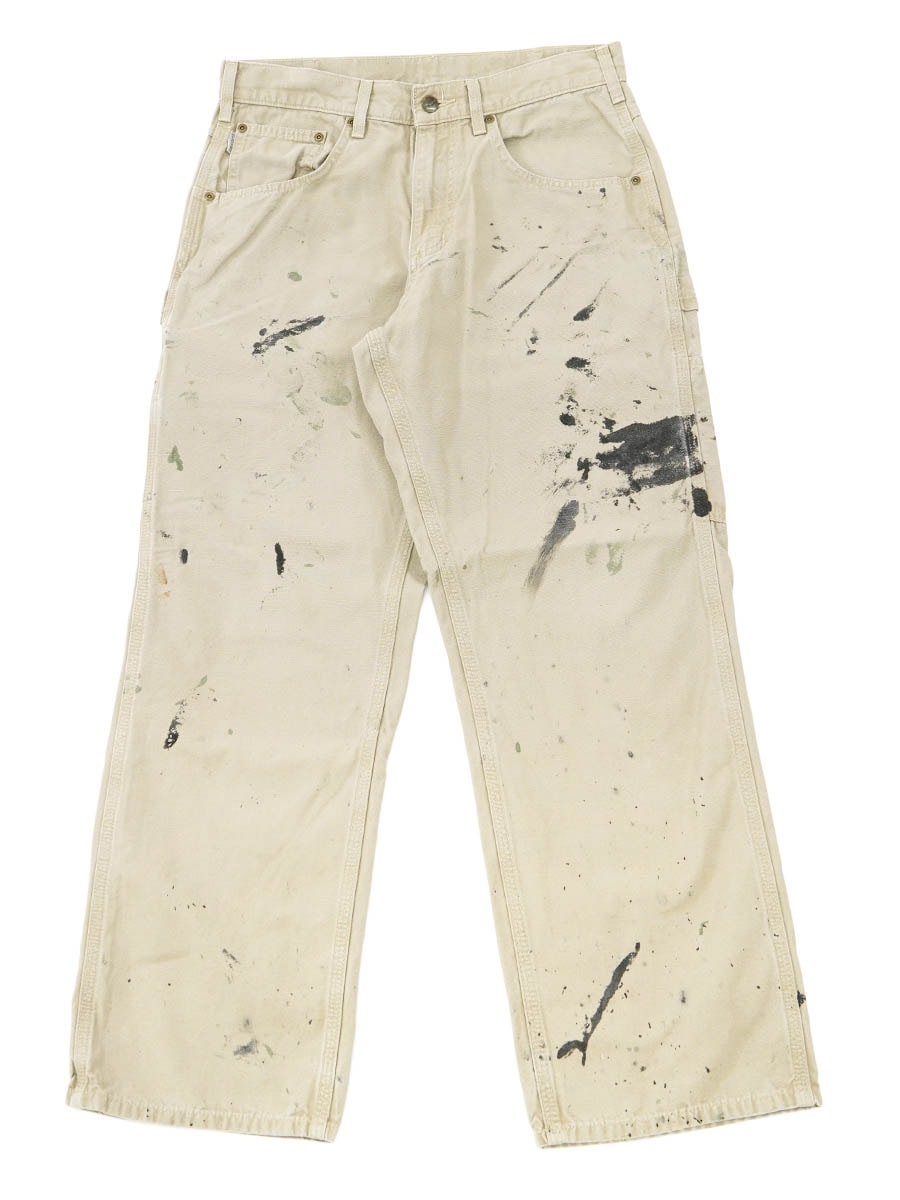 カーハート LOOSE FIT ダックペインターパンツ ゴールデンカーキ ペンキ飛び！表記(W32 L30)