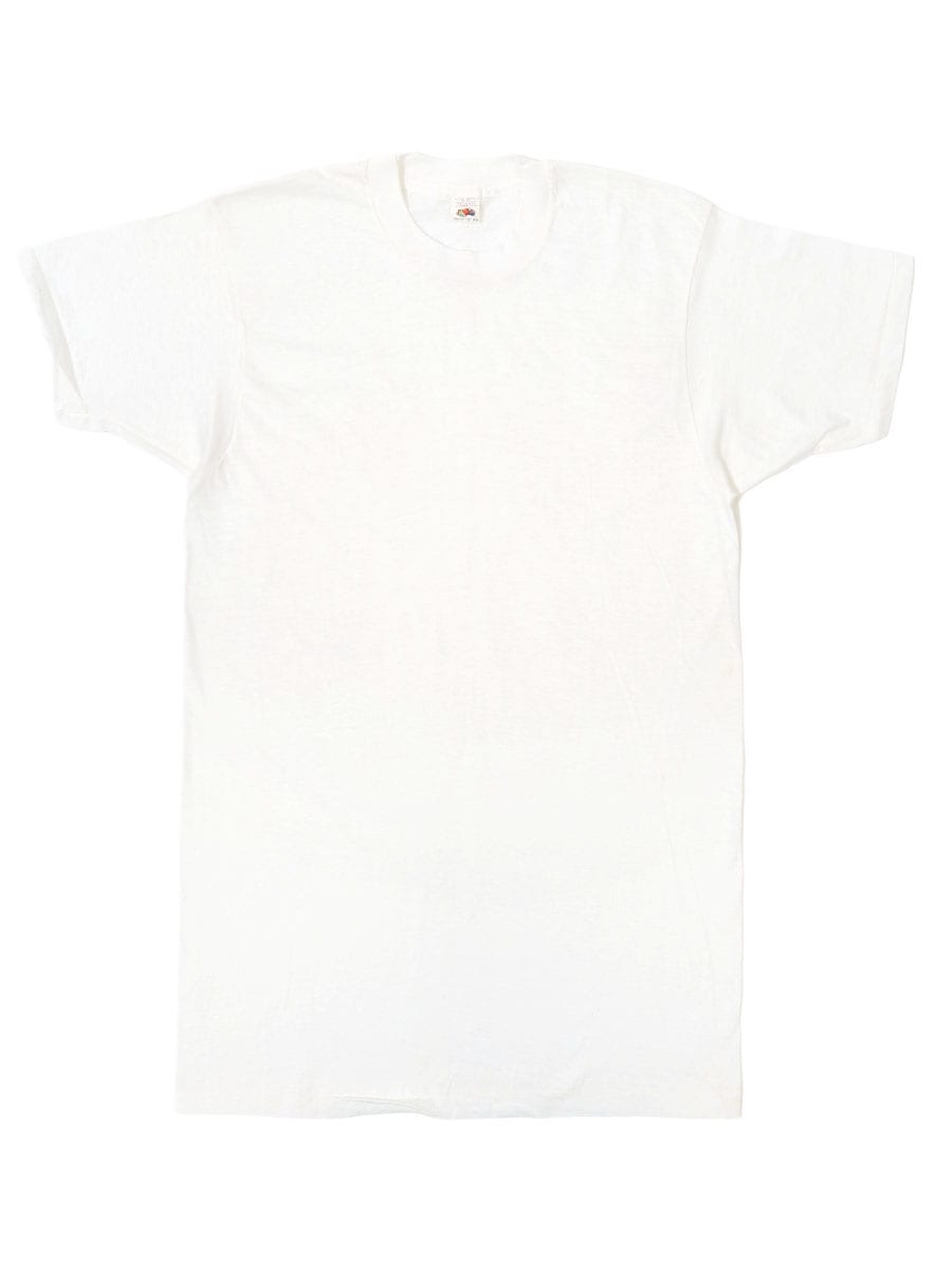 80's FRUIT OF THE LOOM 無地 Tシャツ ホワイト 表記(XL) USA製 NOS