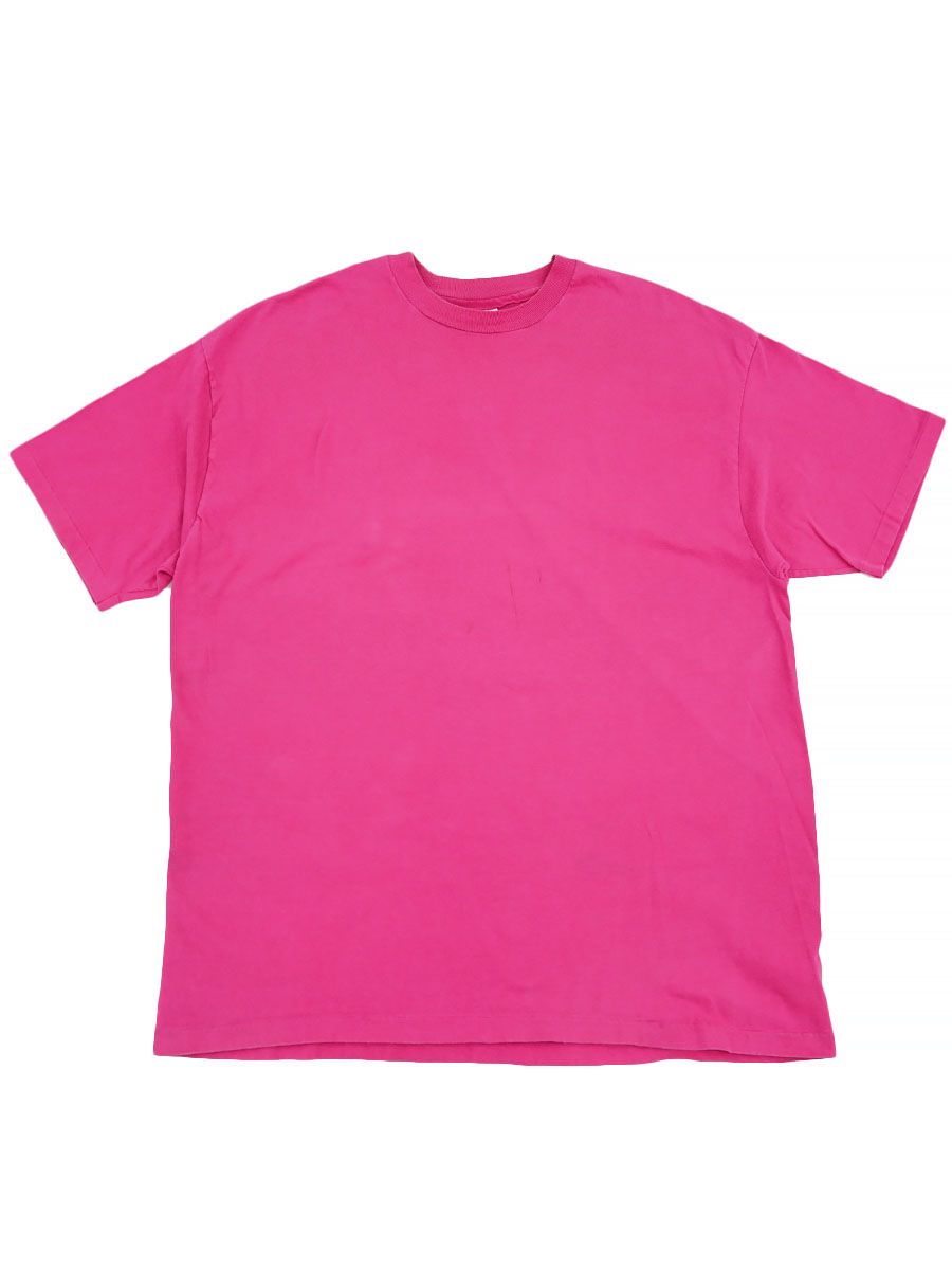 80'S～ HANES 100%コットン 無地Tシャツ マゼンダ 表記(XL) USA製