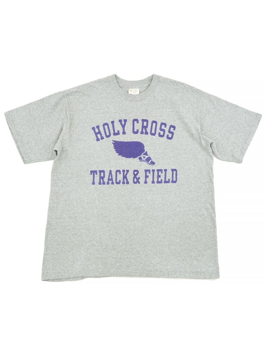 90's The Cotton Exchange ''HOLY CORSS TRACK & FIELD'' 3段プリント 霜降りTシャツ 表記(XL) USA製