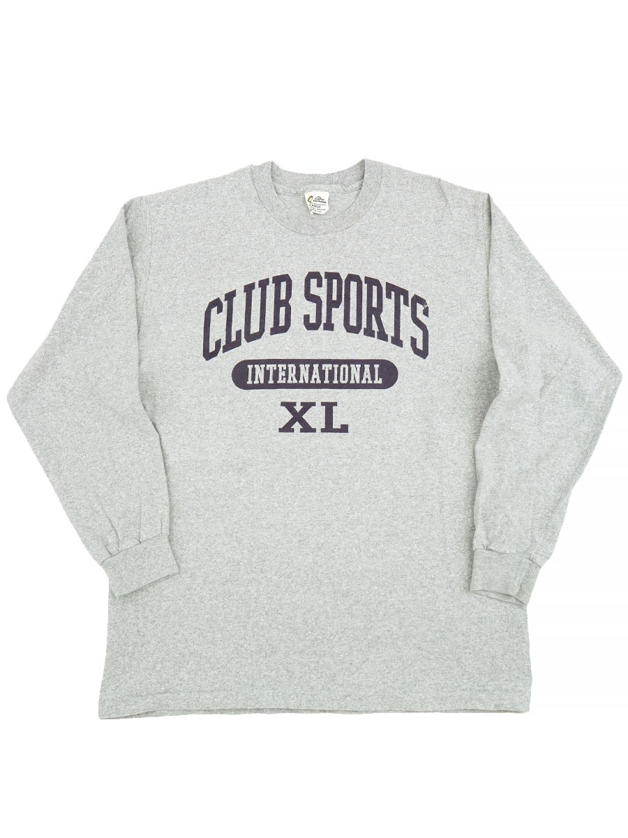 90's The Cotton Exchange ''CLUB SPORTS INTERNATINAL'' 3段プリント 霜降り L/S Tシャツ 表記(L) USA製