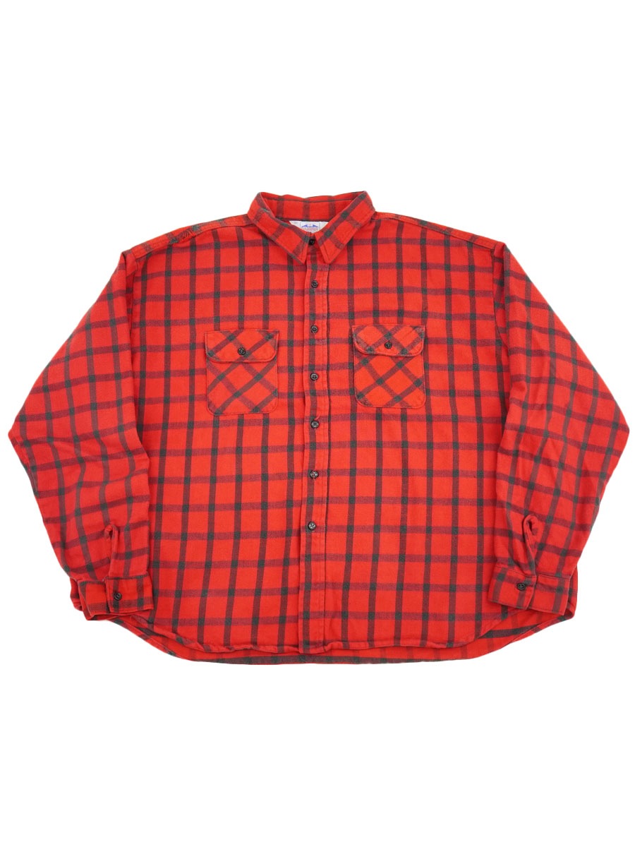 80's DAKOTA 黒赤チェック フランネルシャツ ビッグサイズ 表記(4XL) USA製