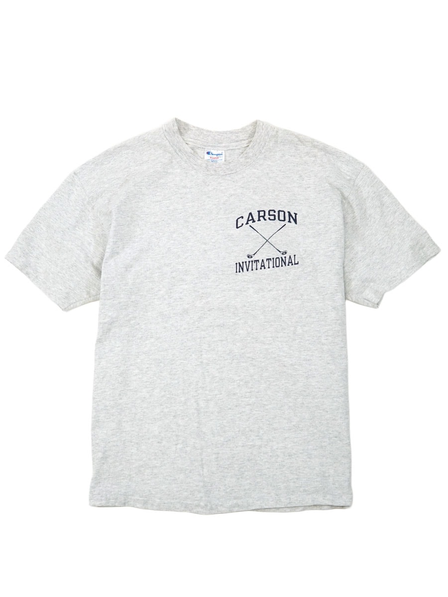 90's チャンピオン ''CARSON INVITATIONAL'' 3段プリントTシャツ ライトグレー 表記(XL) USA製 