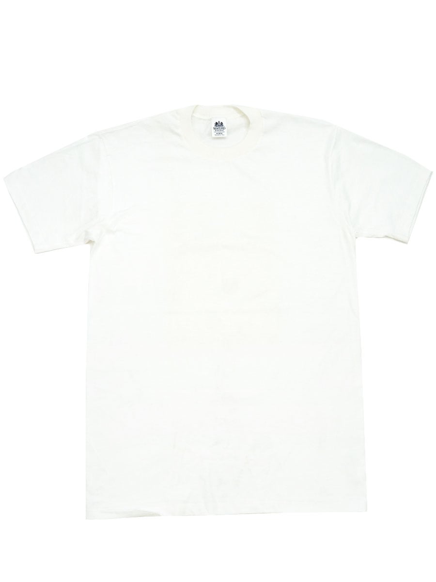 90's STAFFORD Polo Shirt 100%コットン 無地 Tシャツ ホワイト 表記(M) USA製 NOS