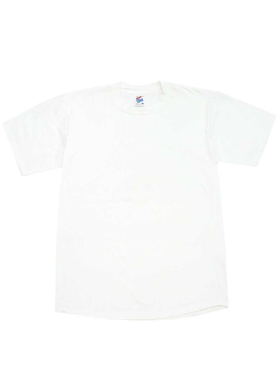 90's JERZEES 100%コットン 無地 Tシャツ ホワイト 表記(XL) USA製