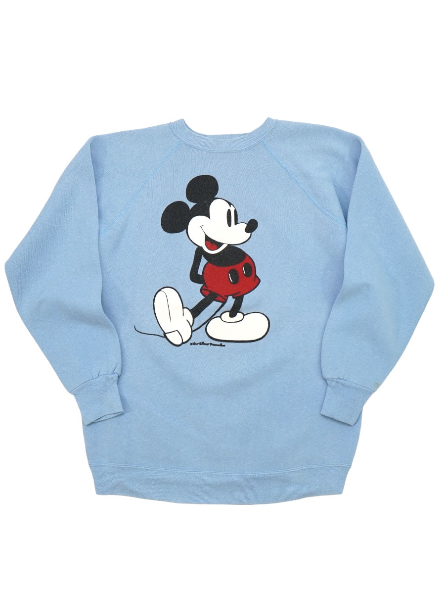 80's Disney ミッキーマウス スウェット スカイブルー 表記(M) USA製