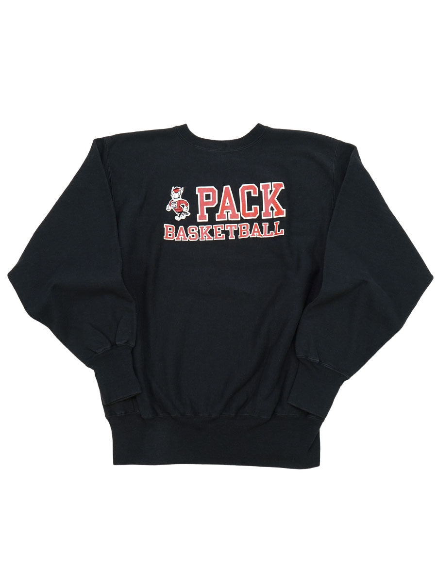 90's 刺繍タグ チャンピオンRWクルー ''PACK BASKETBALL'' ブラック 表記(XL) USA製