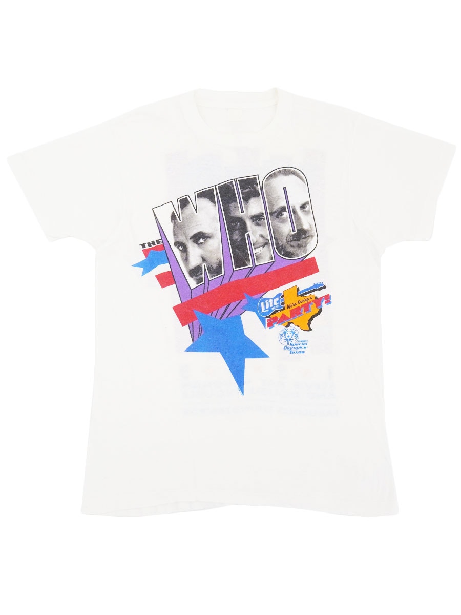80's ''THE WHO'' 両面プリント Tシャツ ホワイト 実寸(M位)