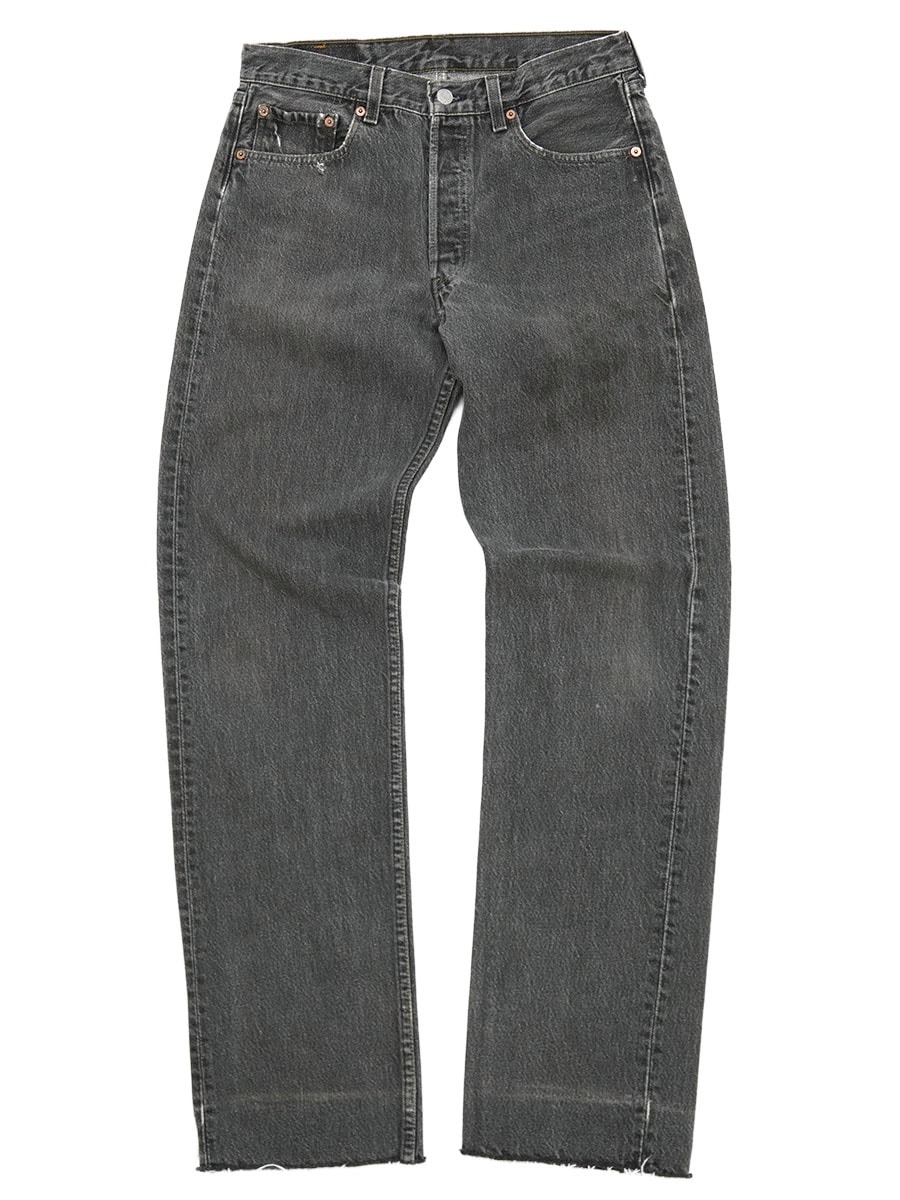 90's LEVI'S 501 先染めブラック カットオフ デニムパンツ 表記(W32 L34) USA製