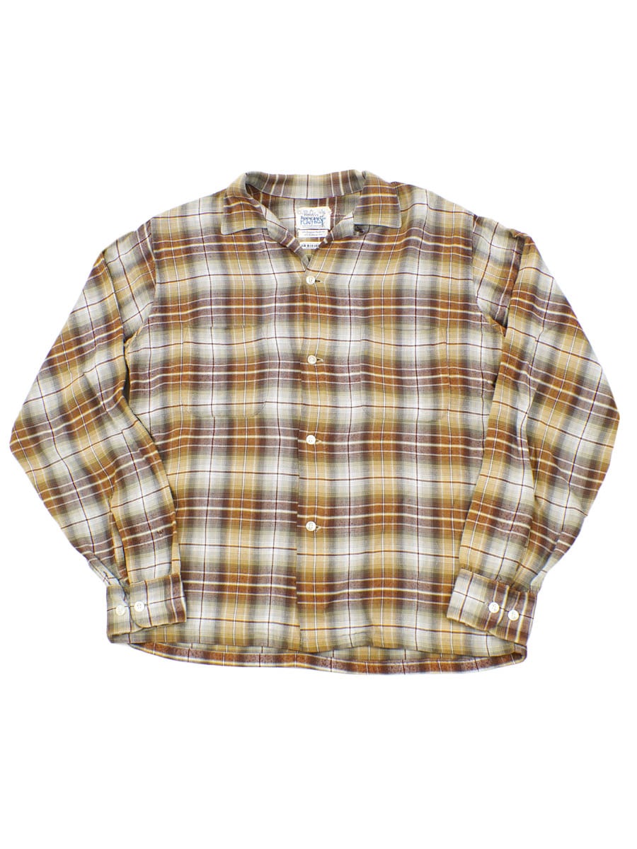 60's PENNEY'S TOWNCRAFT ループカラー 好配色チェック レーヨンシャツ 表記(S)