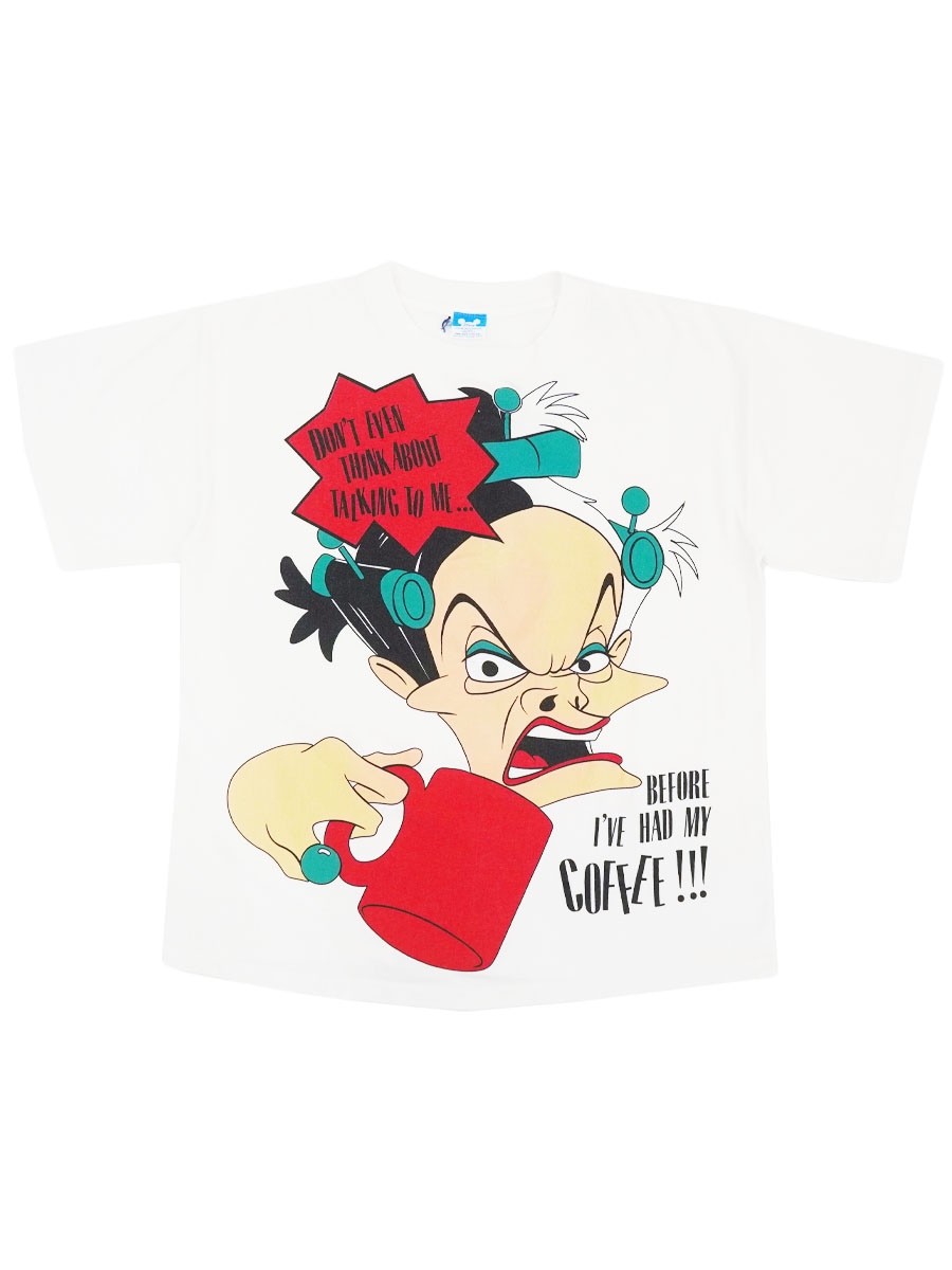 80'S～ Disney ''クルエラ・ド・ヴィル'' Tシャツ ホワイト 表記(OSFA) USA製