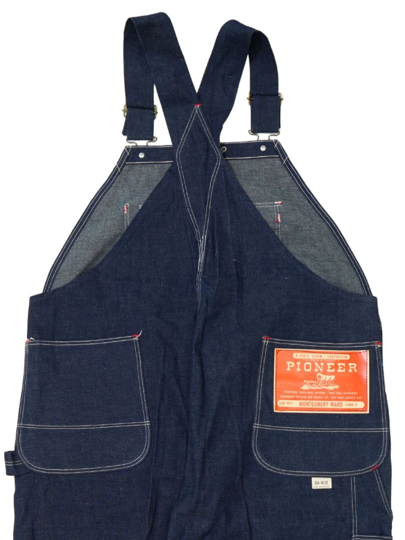 50's PIONEER デニムオーバーオール 濃紺 表記(W46 L32) NOS | NEW