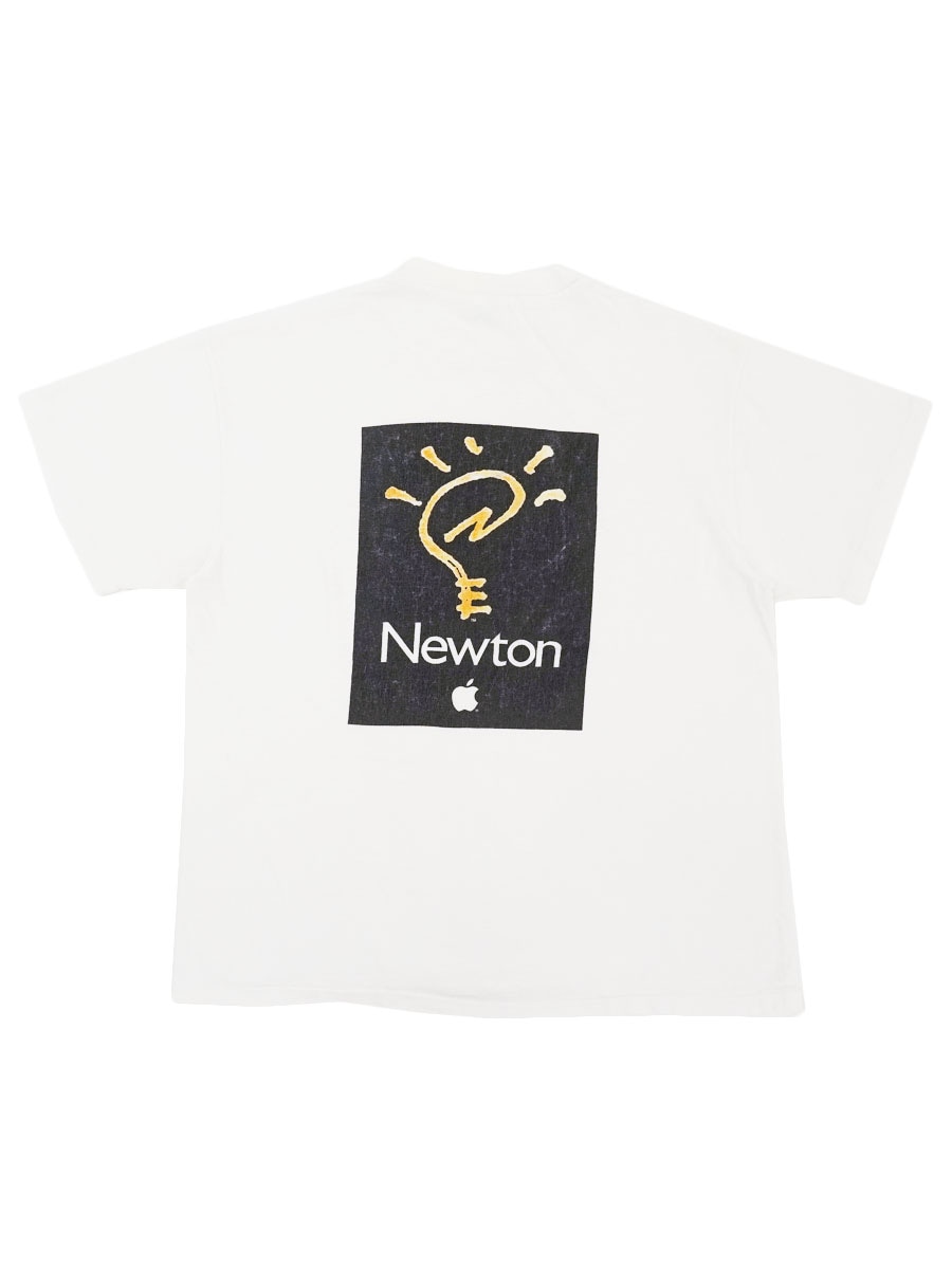 90's Hanes Apple ''INTELLIGENCE BY NEWTON'' 両面プリント Tシャツ ホワイト 表記(L) USA製