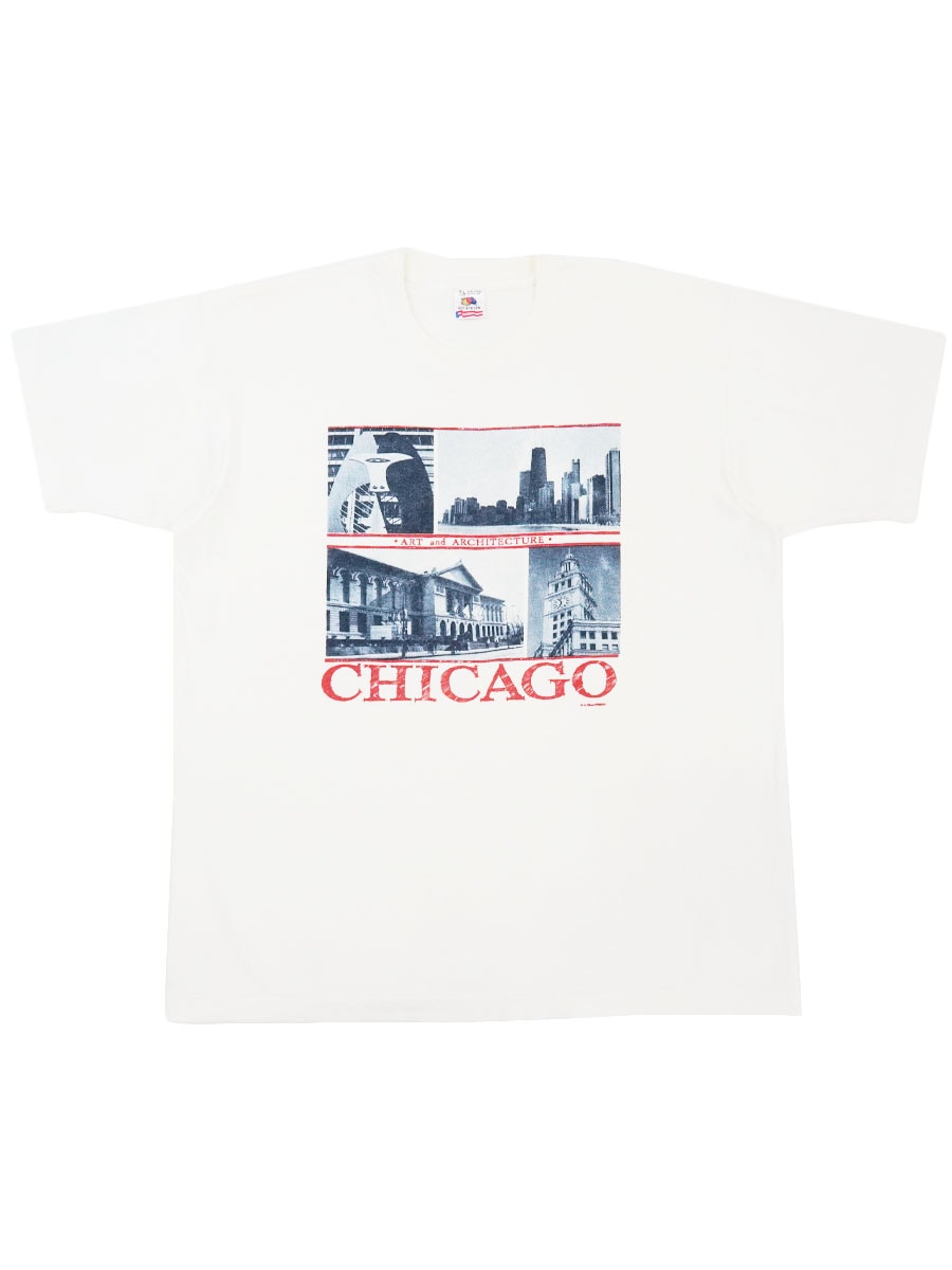 90's FRUIT OF THE LOOM ''ART and ARCHITECTURE CHICAGO'' Tシャツ ホワイト 表記(XL) USA製