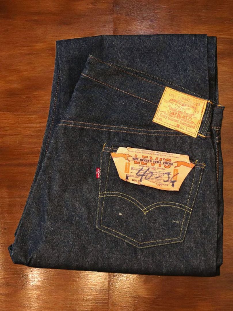1950s DEAD STOCK , LEVIS 501XX LEATHER , W40 L36