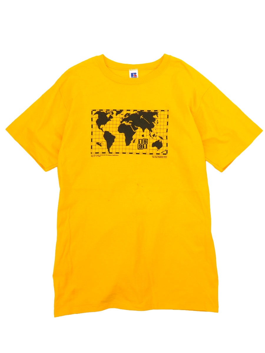 90's RUSSELL ATHLETIC ''The 1991 Apple Worldwide Developers Conference'' Tシャツ イエロー 表記(L) USA製