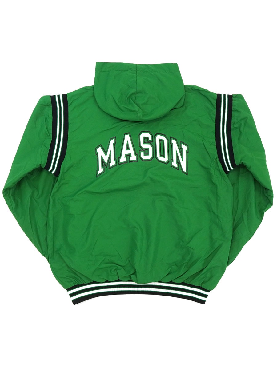 90's 青刺繍タグ チャンピオン ''MASON'' バックプリント ハーフジップ ナイロンアノラックパーカ 表記(L) USA製