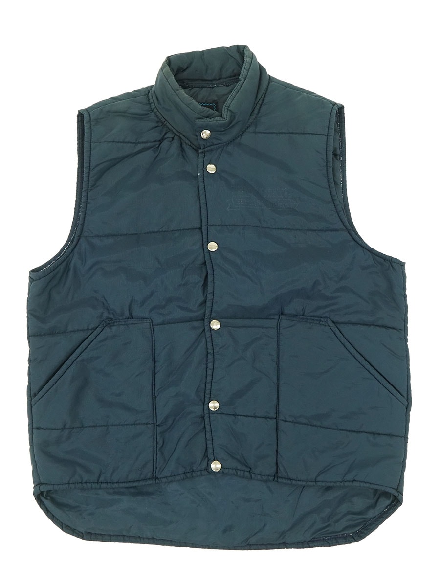 70's～ ARTEX 中綿入り ナイロンベスト ネイビー 実寸(L位) | NEW ITEM