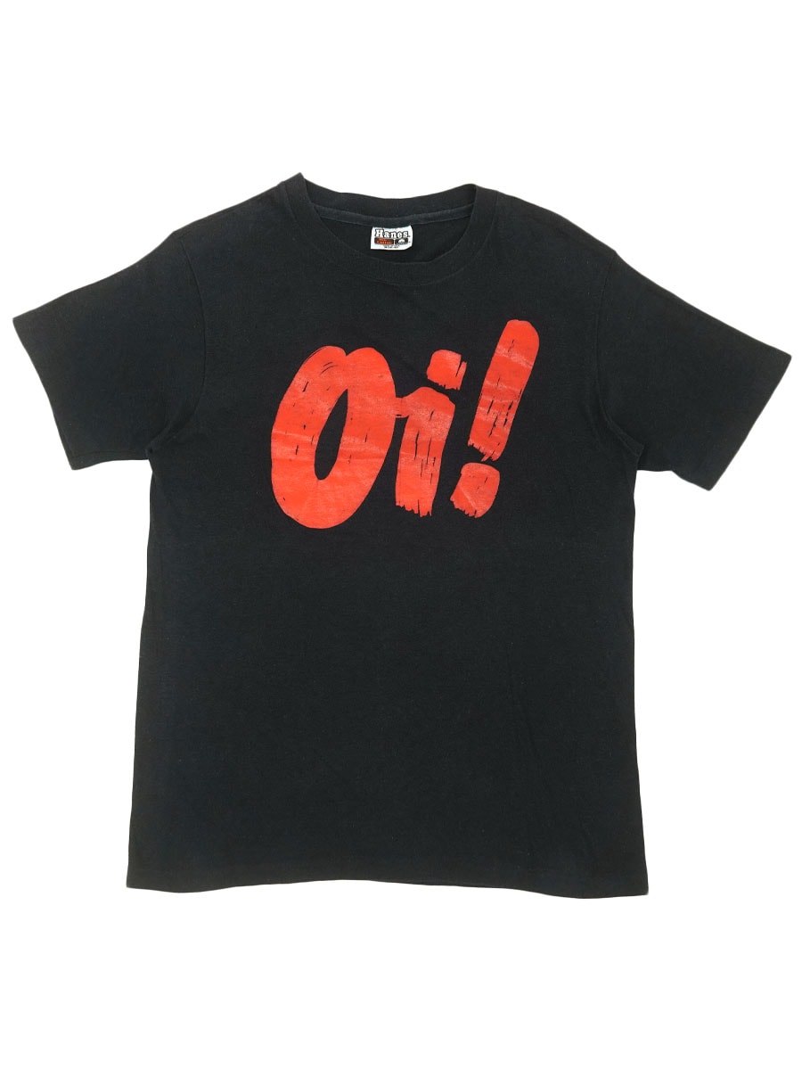 70's～ Hanes ''OI!'' Tシャツ ブラック 表記(M)