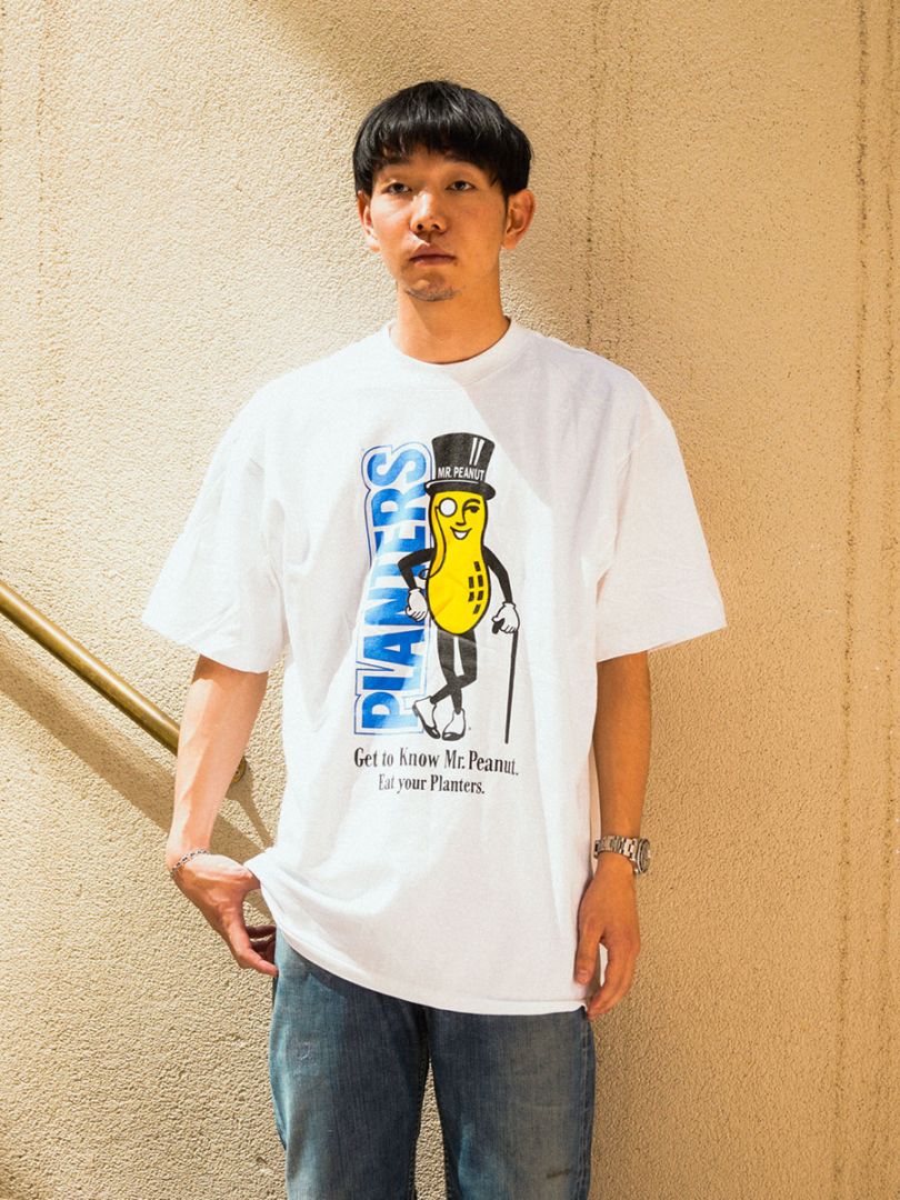 90's STADIUM COURT ''MR.PEANUT'' 両面プリントTシャツ 表記(XL) USA製 NOS