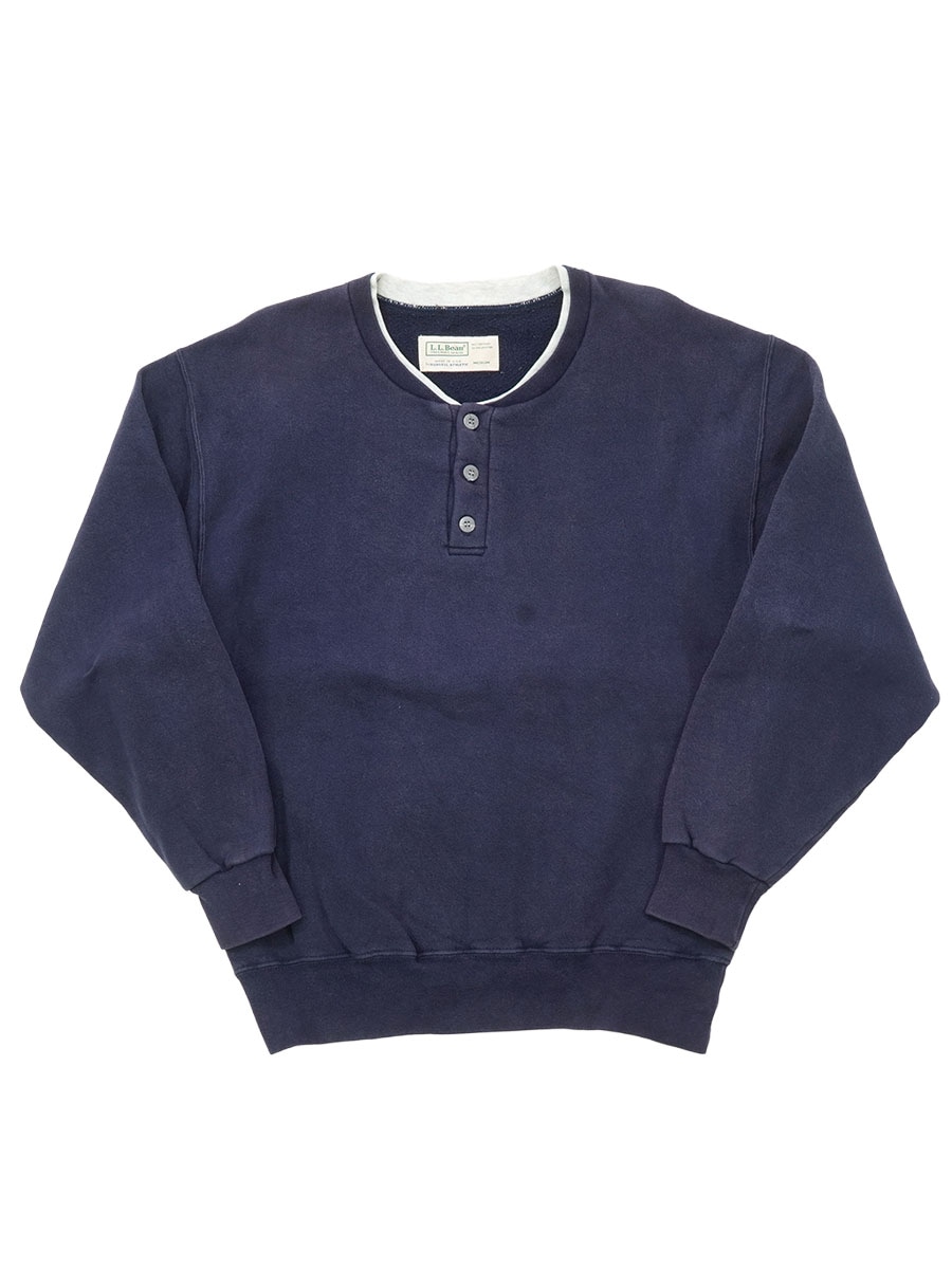 90's L.L.Bean×RUSSELL ATHLETIC ヘンリーネックスウェット ネイビー 表記(M) USA製