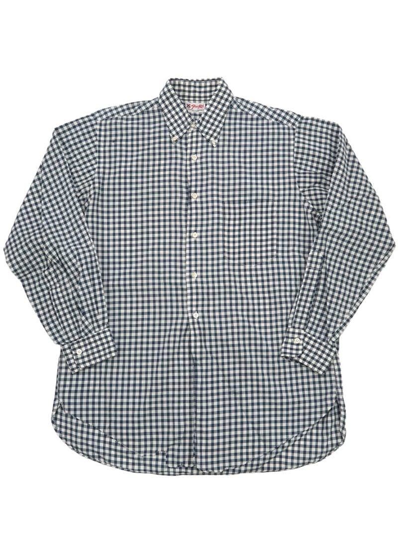 60's Fox Ltd. チェック柄 3点留め B.D.ロングスリーブシャツ マチ付き 実寸(16 1/2位)