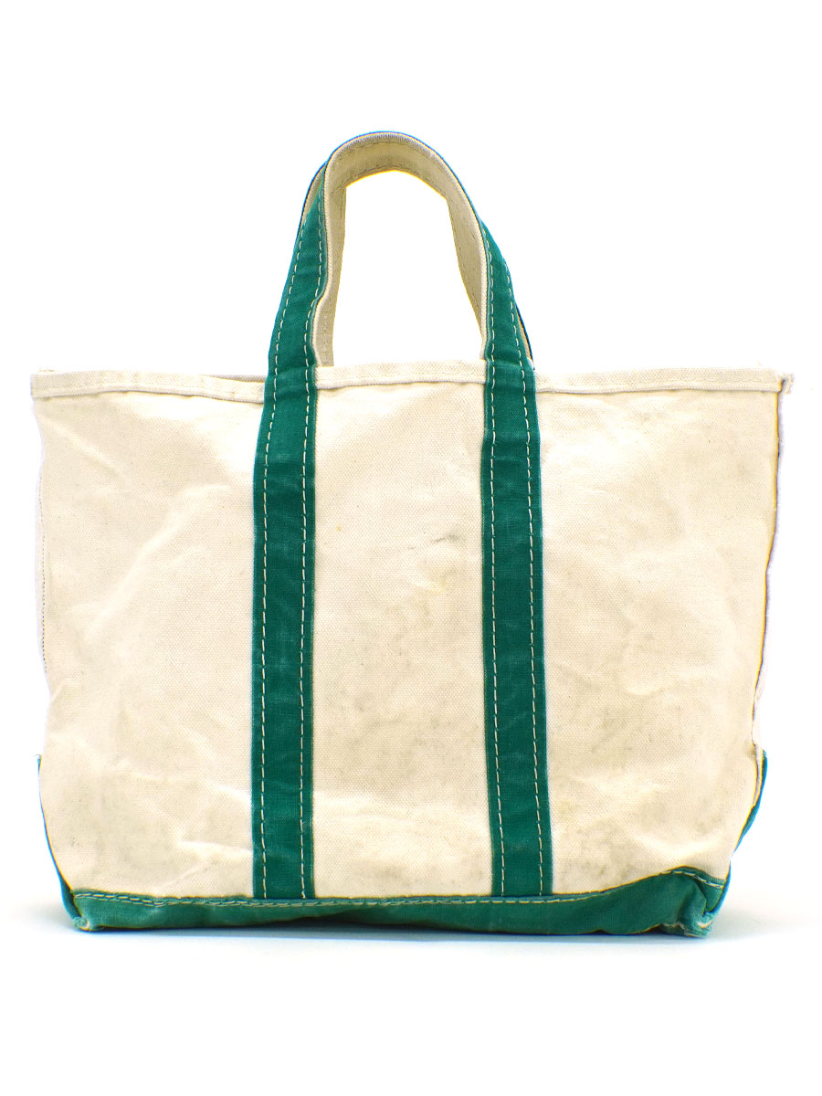 80's L.L.Bean BOAT AND TOTE 生成りxグリーン