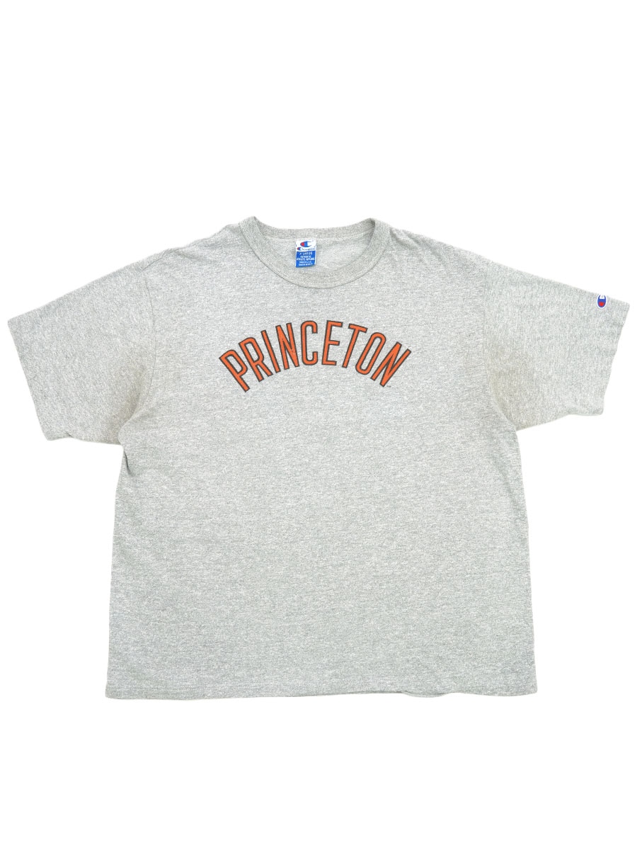 90's 青刺繍タグ チャンピオン ''PRINCETON'' 霜降りグレー Tシャツ 表記(XL) USA製