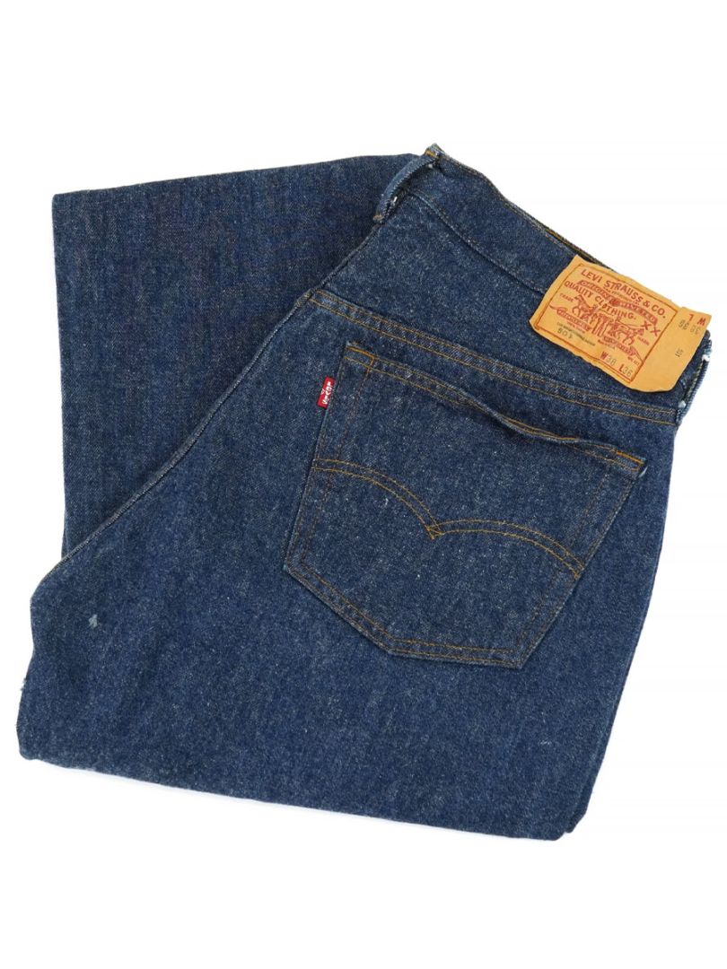 80's LEVI'S 501 内股シングル クロスオーバー 濃紺 デニムパンツ 表記(W38 L36)