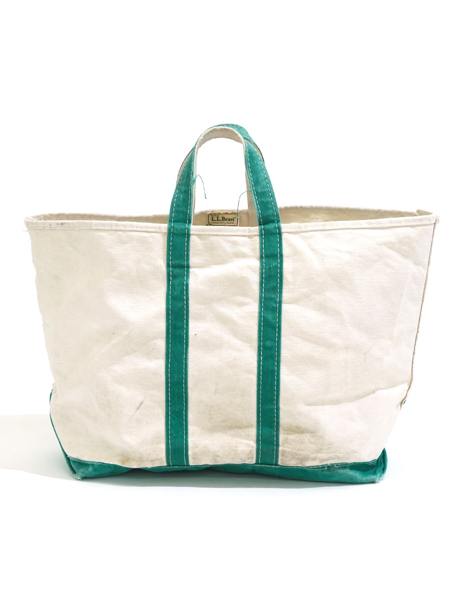 80's L.L.Bean BOAT AND TOTE 生成りxグリーン