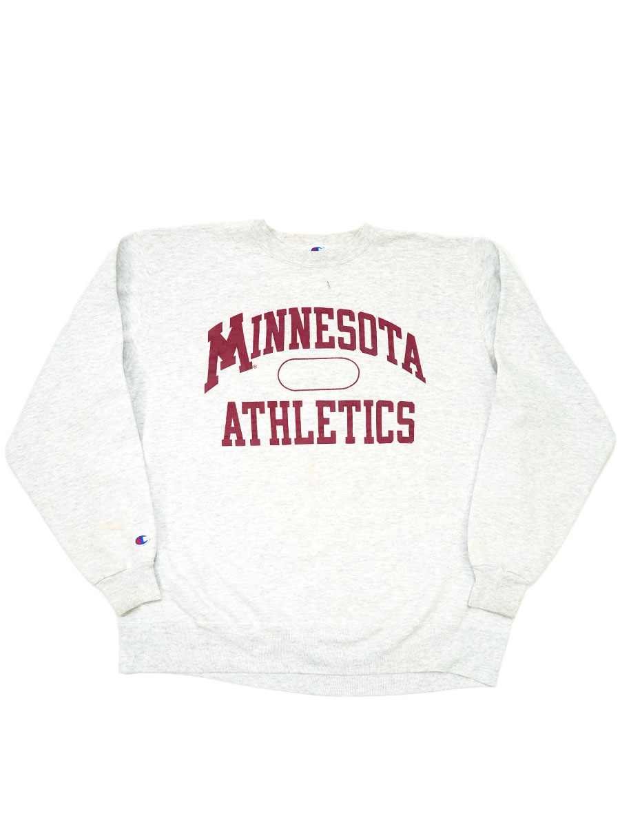 90's 青刺繍タグ チャンピオン ''MINNESOTA ATHLETICS'' 3段プリント スウェット 表記(XXL) USA製