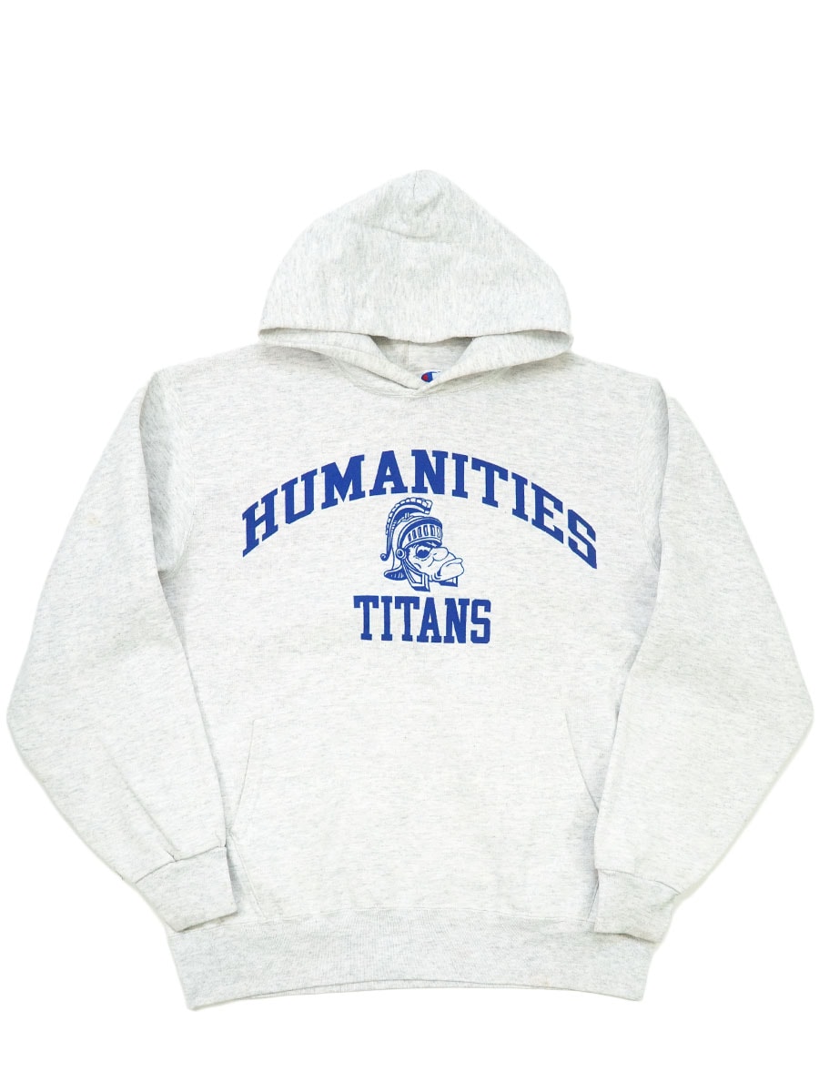 90's チャンピオン ''HUMANITIES TITANS'' 3段プリント スウェットパーカ 表記(XL) USA製 