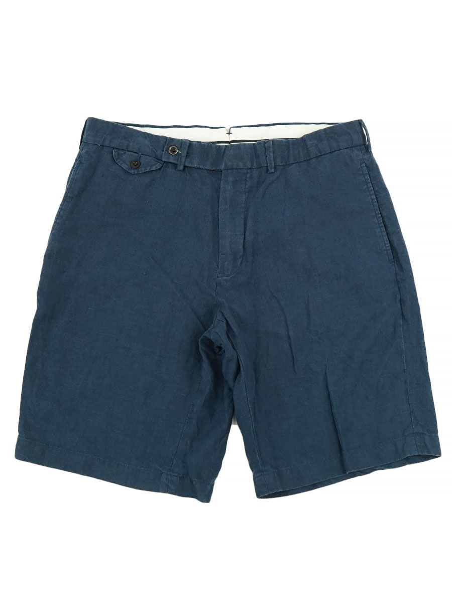ラルフローレン BRADBURY FIT 100%リネン ショーツ ネイビー 表記 (34) 