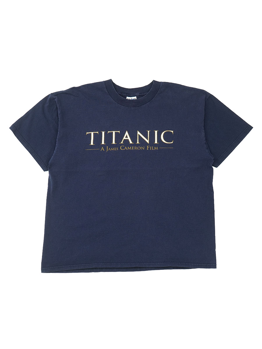 00's GILDAN ''TITANIC'' Tシャツ ネイビー 表記(XL) | NEW ITEM