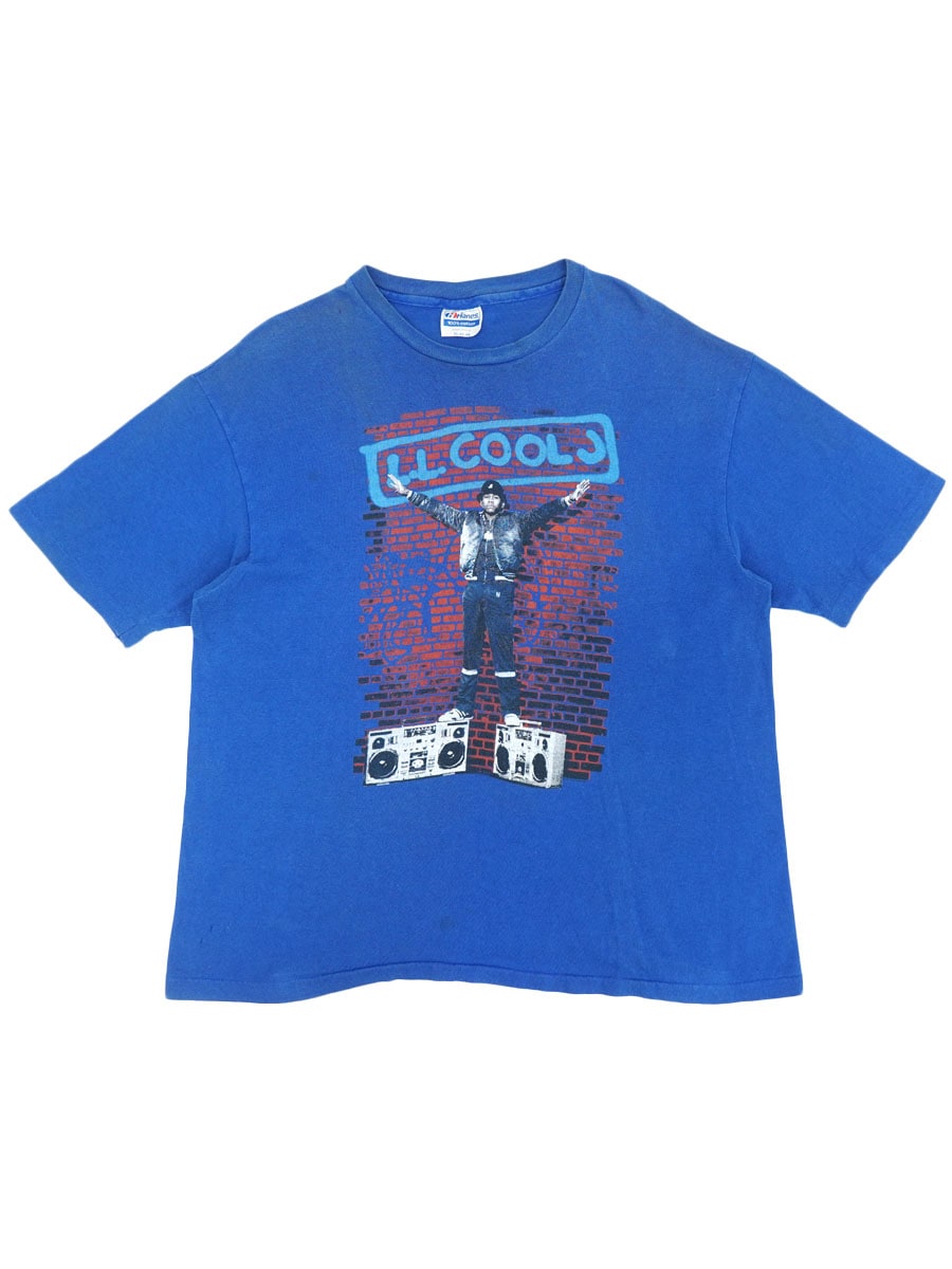 80's～ Hanes ''L.L. COOL J'' Tシャツ ブルー 表記(XL) USA製