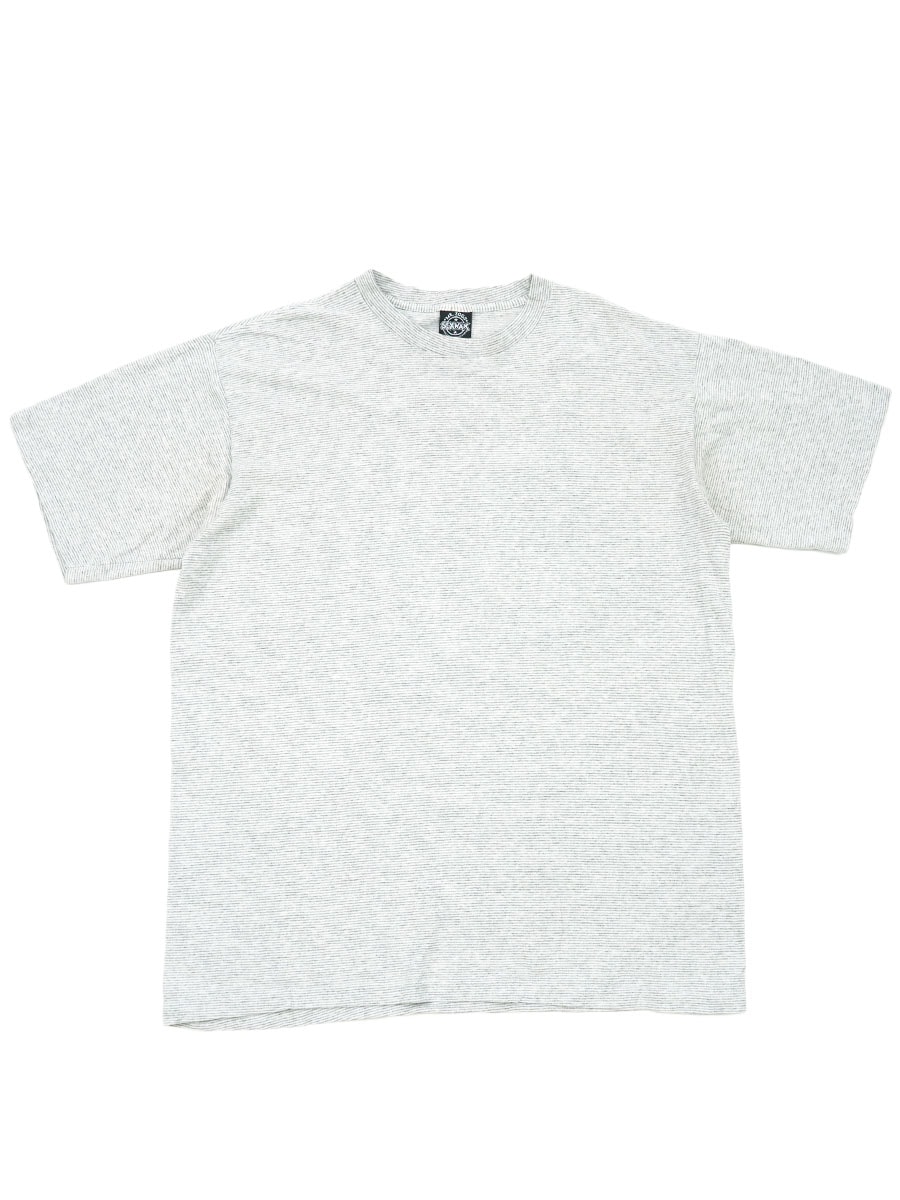 90's SEXWAX 白×グレー 細ボーダー Tシャツ 表記(L) USA製