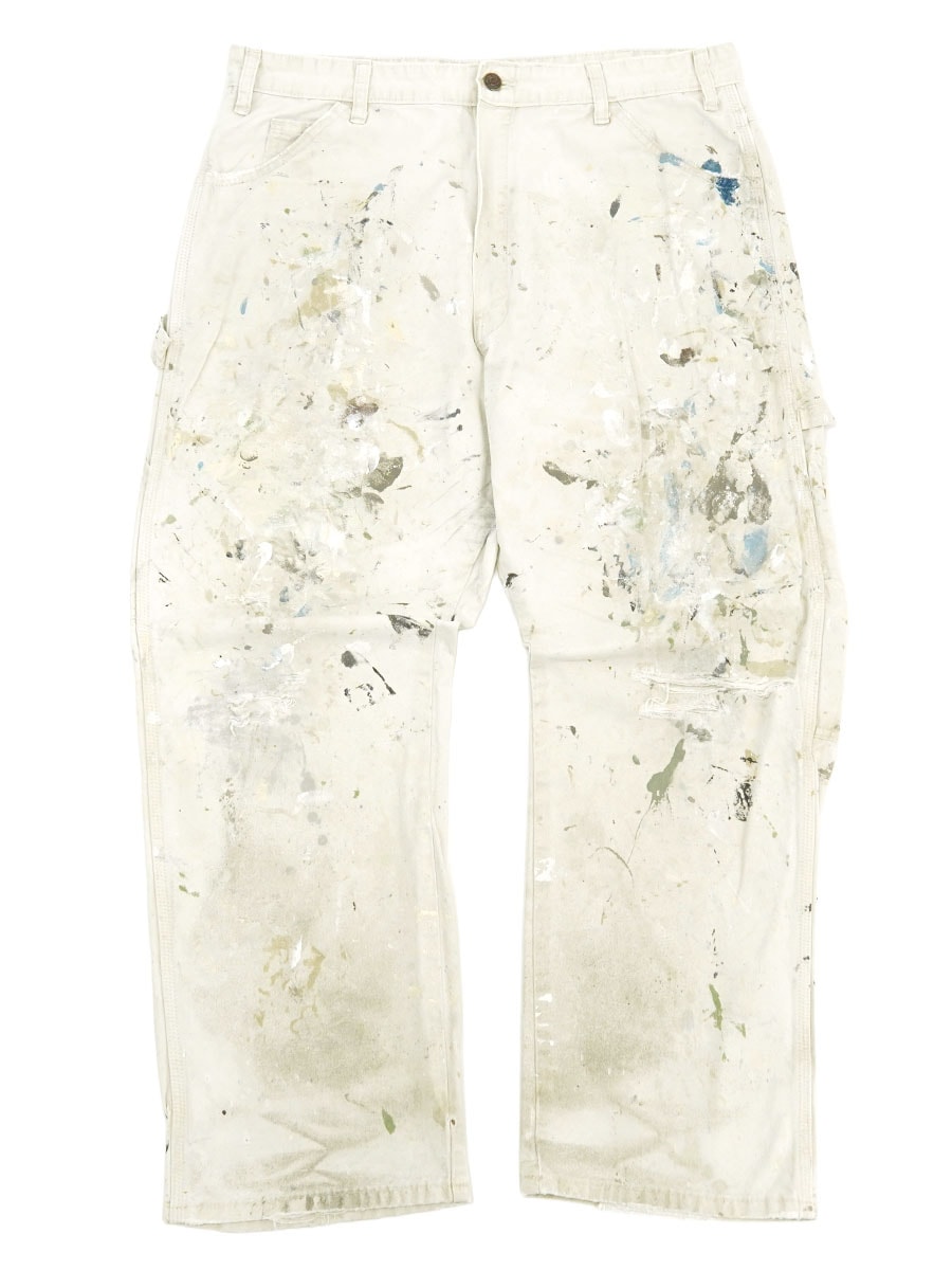 Dickies×PPG PAINTS  コットンペインターパンツ ペンキ ホワイト 実寸(W35 L28位)