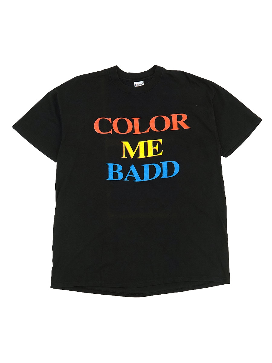90's Stedman ''COLOR ME BADD'' 両面プリント Tシャツ ブラック 表記(XL) USA製