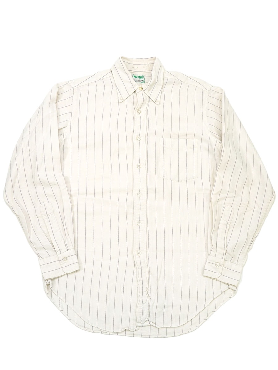 60's THE POST STREET B.D.シャツ ストライプ柄 実寸(L位)