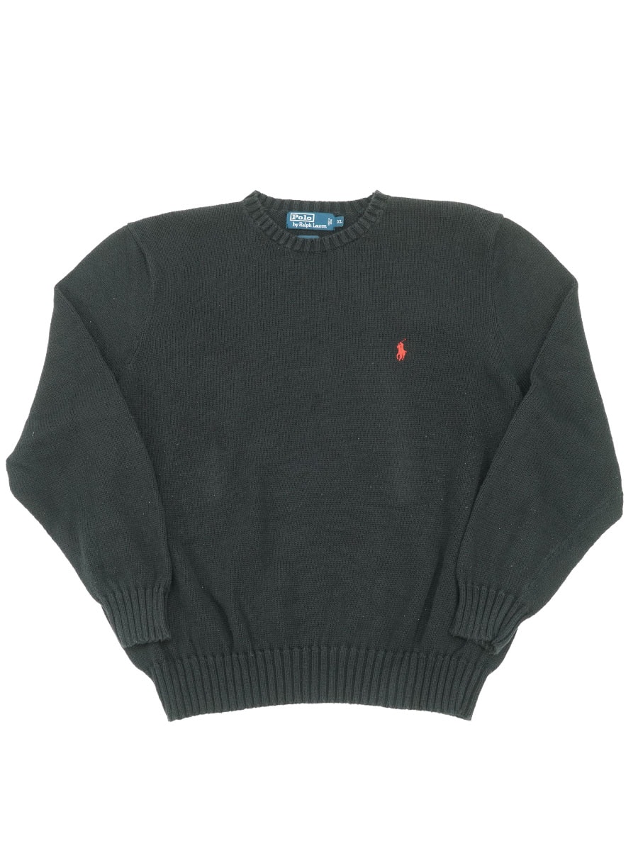 ラルフローレン コットン ニットセーター ブラック 表記(XL)