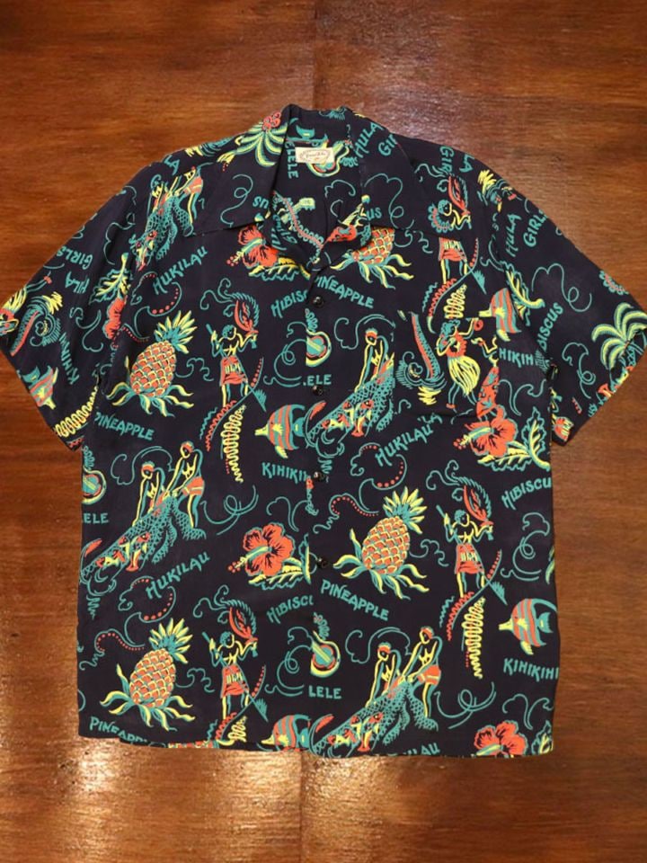 1940s HAWAIIAN SHIRT , Size L