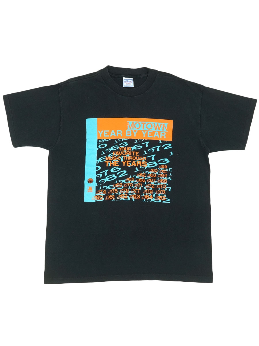 90's All Sport ''MOTOWN YEAR BY YEAR'' 両面プリント Tシャツ ブラック 表記(XL) USA製