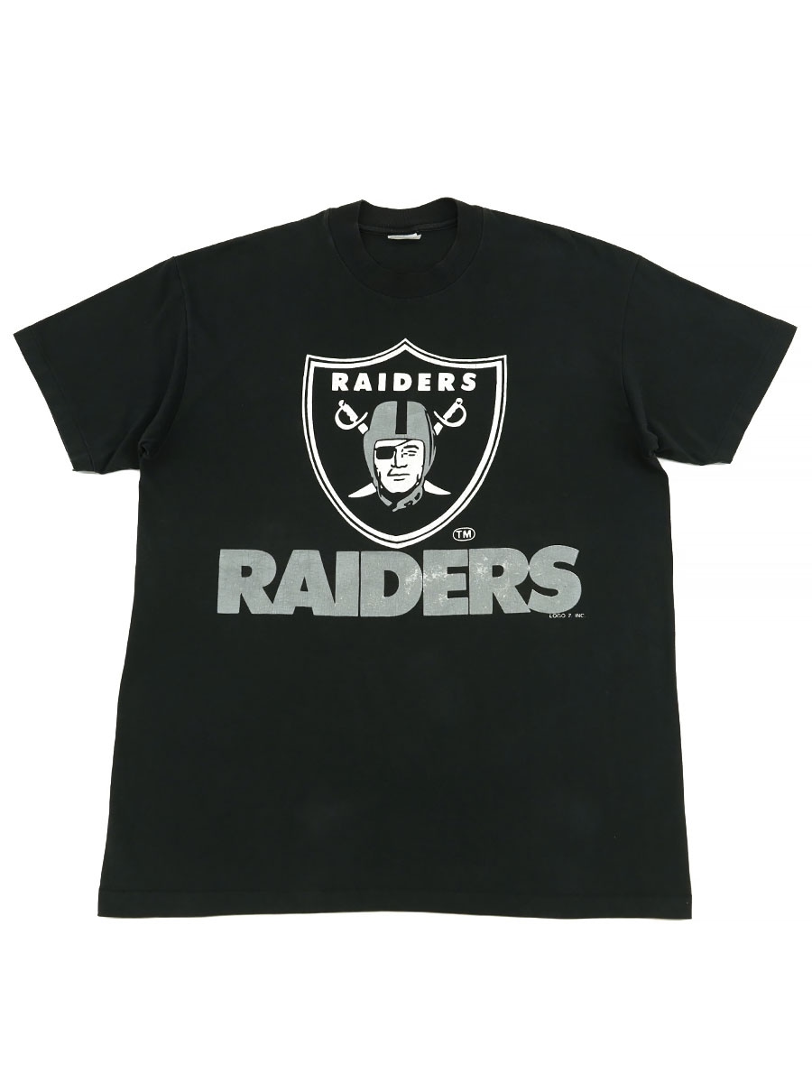 80's～ Stedman ''RAIDERS'' Tシャツ 黒 表記(XL) USA製