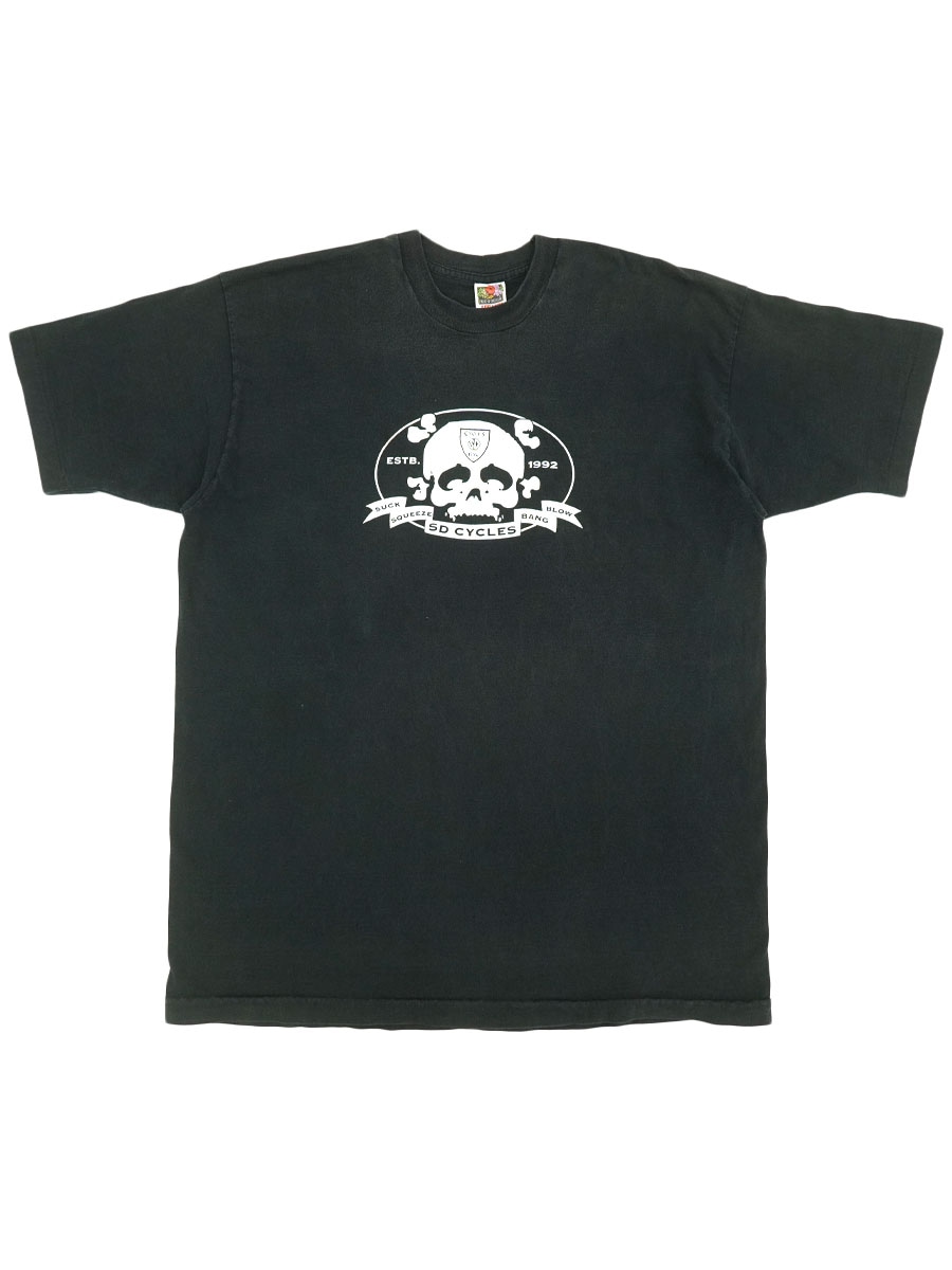 90's FRUIT OF THE LOOM ''SD CYCLES HELL'S KITCHEN NYC'' 両面プリント Tシャツ ブラック 表記(XXL) USA製