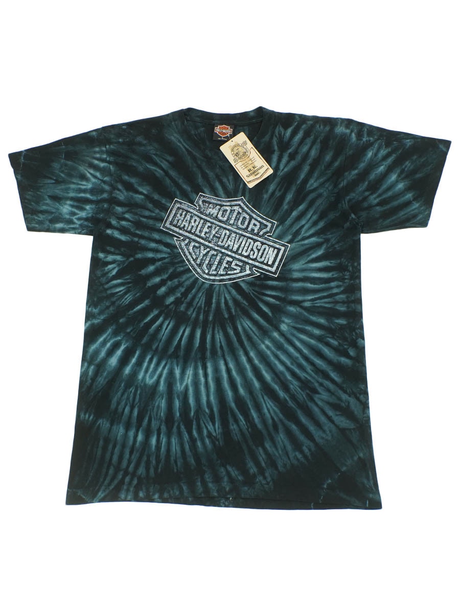 90's HARLEY-DAVIDSON ''HAL'S 20th Anniversary'' 両袖プリント タイダイTシャツ 表記(L) NOS