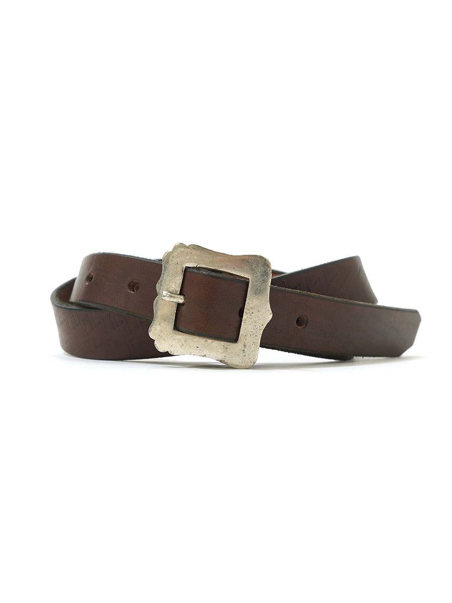 USA製 GENUINE LEATHER ナローベルト ブラウン 表記(32)