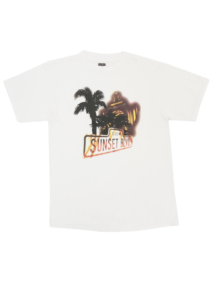 90's～ TULTEX ''SUNSET BLVD.'' Tシャツ ホワイト 表記(L)