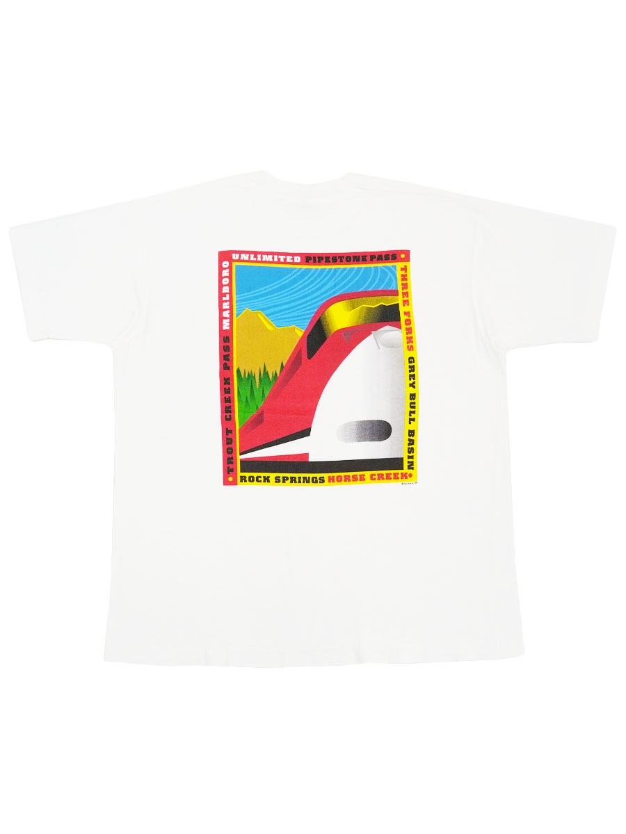 90's FRUIT OF THE LOOM ''UNLIMITED PIPESTONE PASS'' 両面プリント ポケットTシャツ ホワイト 表記(XL) USA製